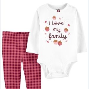 Carter’s Baby Girl “I Love My Family”  Matching Set size 3M